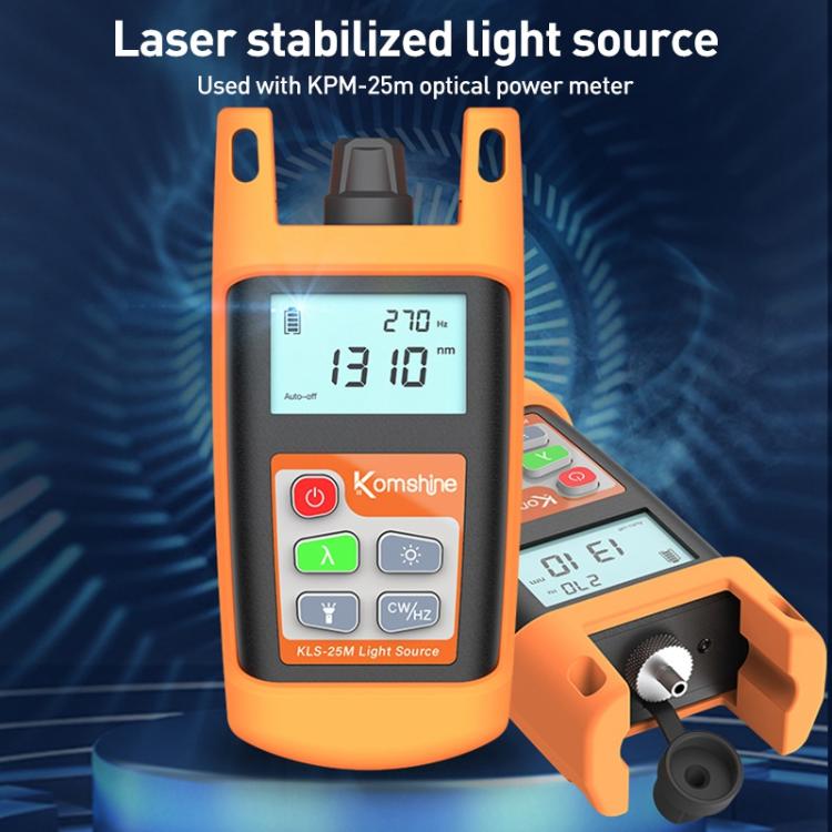 Двухволновой портативный тестер оптоволоконных линий Komshine KLS-25m