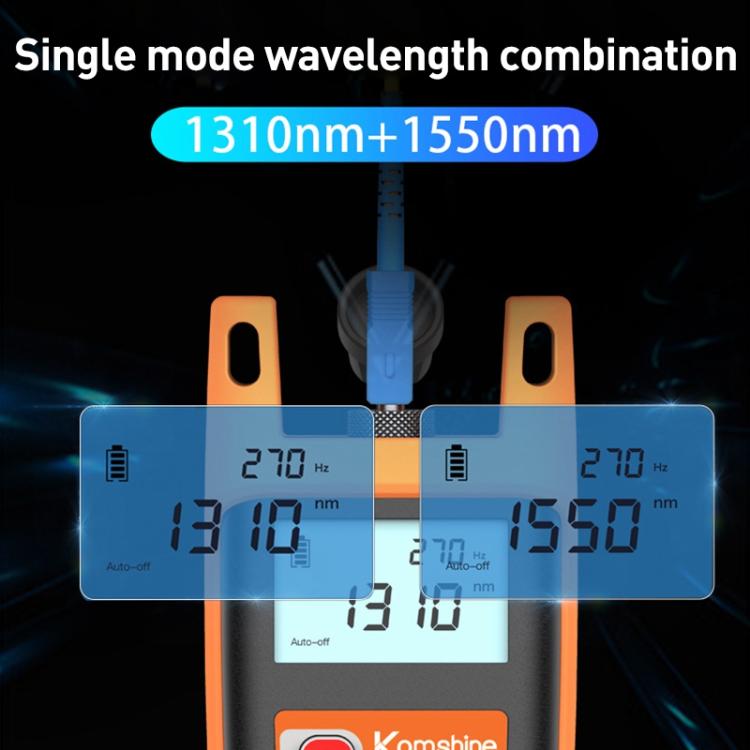 Двухволновой портативный тестер оптоволоконных линий Komshine KLS-25m