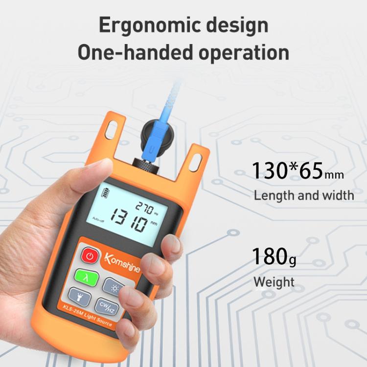 Двухволновой портативный тестер оптоволоконных линий Komshine KLS-25m