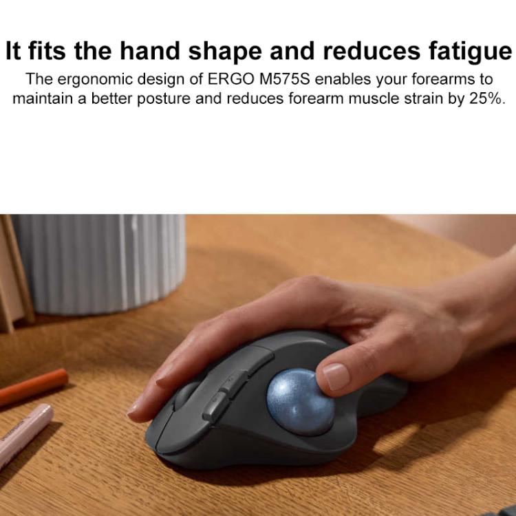 Logitech ERGO M575S kursorbumba, profesionāla CAD darba bezvadu Bluetooth pele