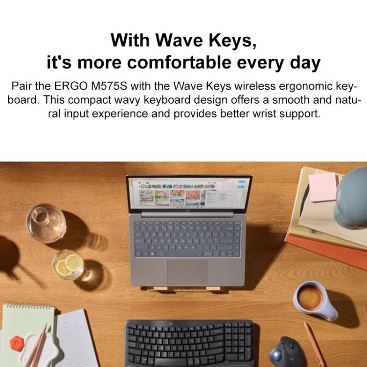 Logitech ERGO M575S kursorbumba, profesionāla CAD darba bezvadu Bluetooth pele