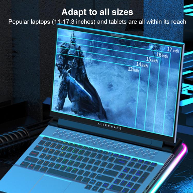 NUOXI F36-5 6 ātrumu regulējams klēpjdatora dzesētājs ar 5 ventilatoriem un RGB