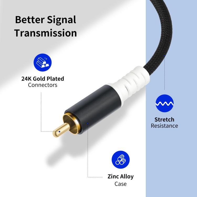 2 RCA vīriešu un 2 RCA vīriešu audio kabelis