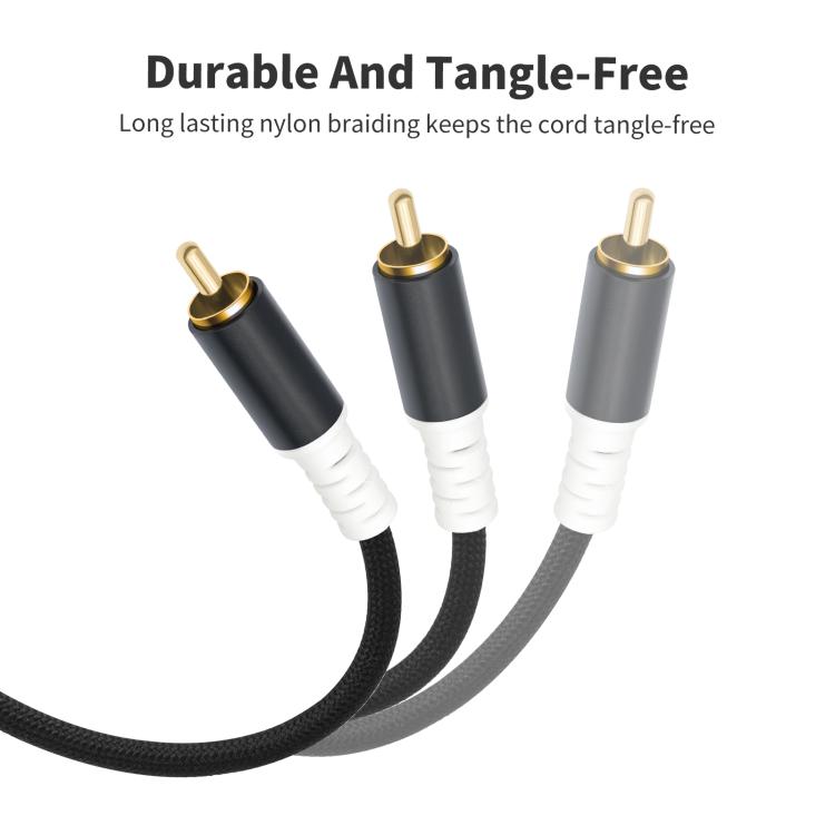 2 RCA vīriešu un 2 RCA vīriešu audio kabelis