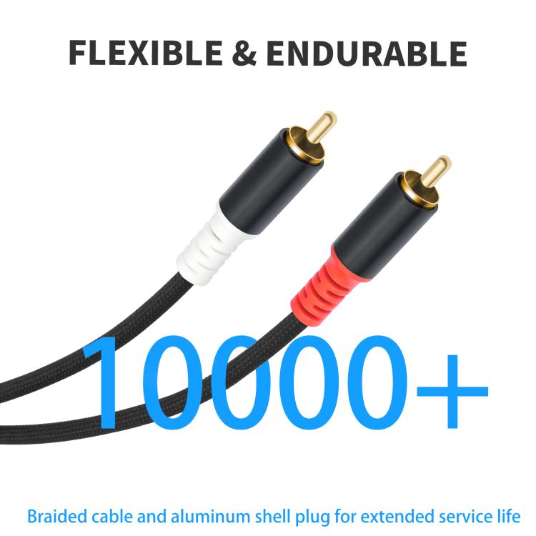 2 RCA vīriešu un 2 RCA vīriešu audio kabelis