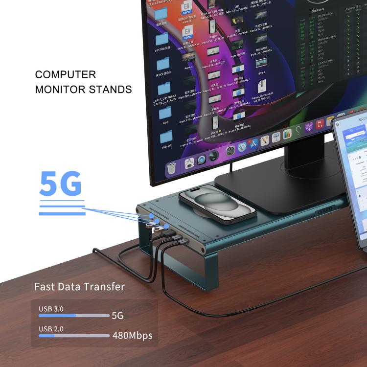 Onten OTN-95209 datora klēpjdatora monitora turētājs ar bezvadu uzlādi