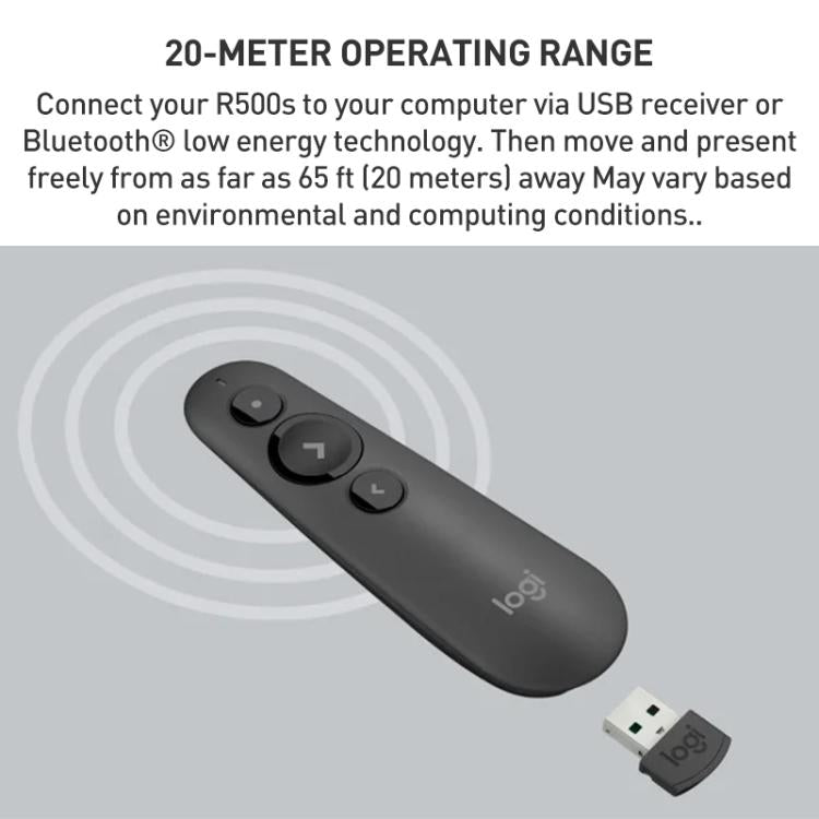 Logitech R500s lāzera bezvadu viedās prezentācijas tālvadības pults