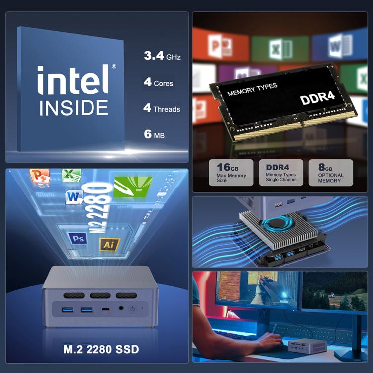 Мини-компьютер GXMO N9(N95) с Windows 11 и 4-ядерным процессором Intel ADL-N N95