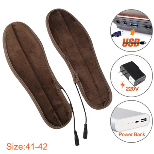 USB Electric Powered Heated Insoles Keep Feet Warm Pad with USB Cable & Power Adapter, Size: 41-42 yard