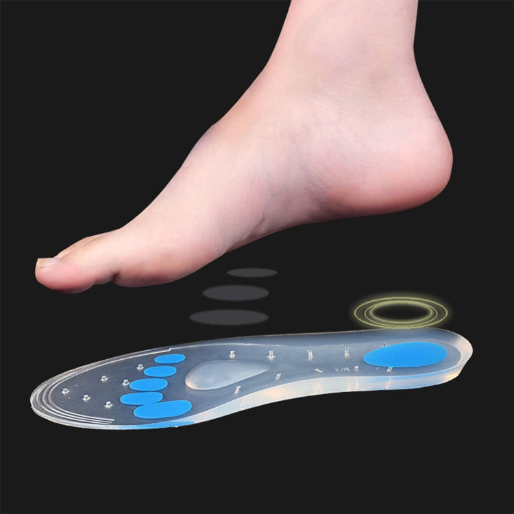 1 Pair Transparent Cushioning Silica Gel Insoles Size: 44-46yards