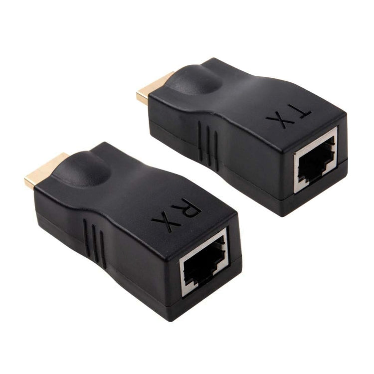Удлинительный адаптер HDMI - RJ45 (приемник и передатчик) по кабелю Cat-5e/6, поддержка HDCP, дальность передачи: 30 м