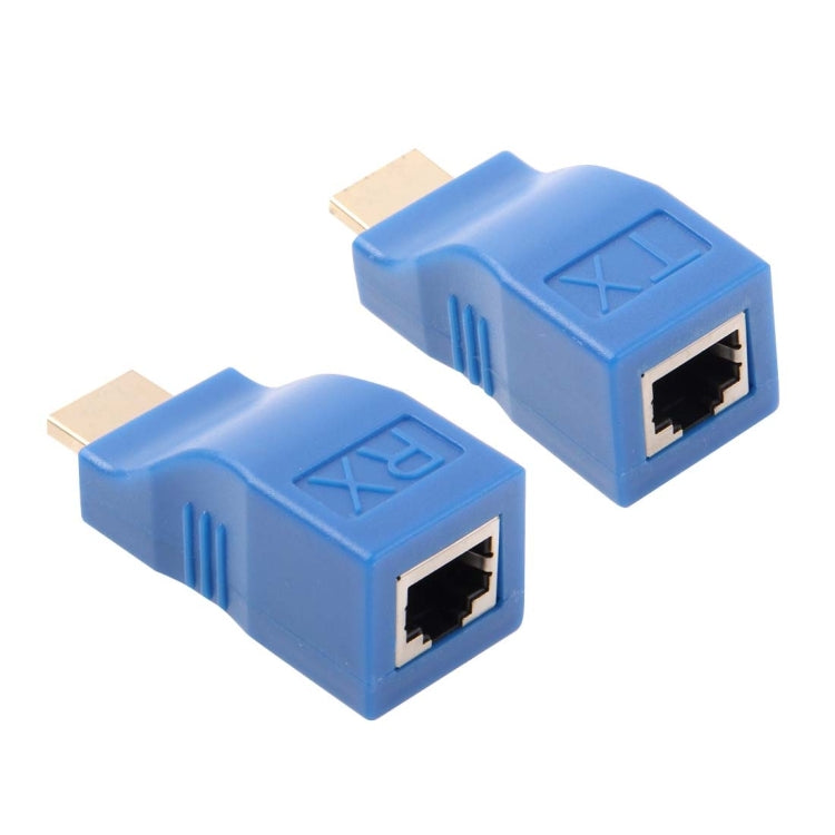 Удлинительный адаптер HDMI - RJ45 (приемник и передатчик) по кабелю Cat-5e/6, дальность передачи: 30 м