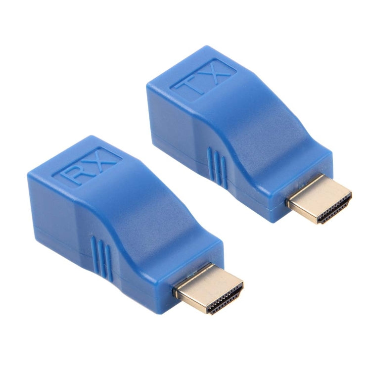Удлинительный адаптер HDMI - RJ45 (приемник и передатчик) по кабелю Cat-5e/6, дальность передачи: 30 м