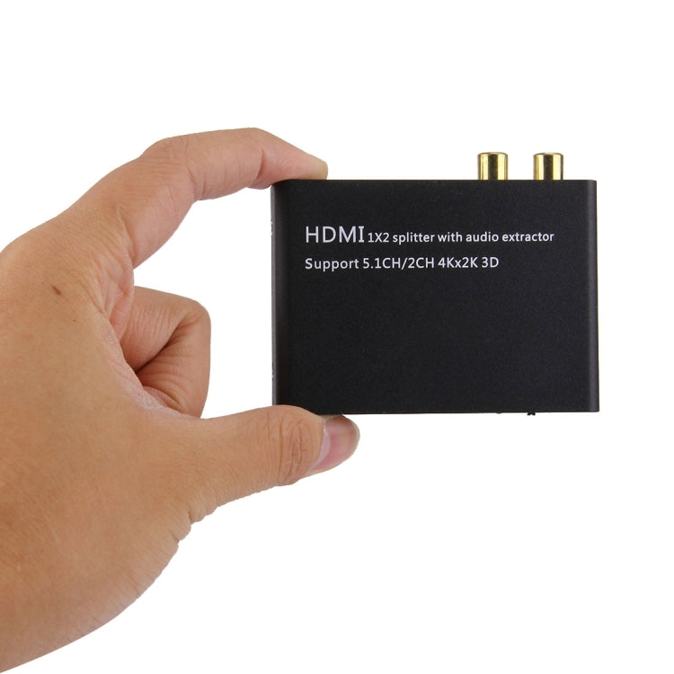 Разветвитель HDMI 1x2 с аудиоэкстрактором, поддержка 5.1CH / 2CH, 4Kx2K, 3D