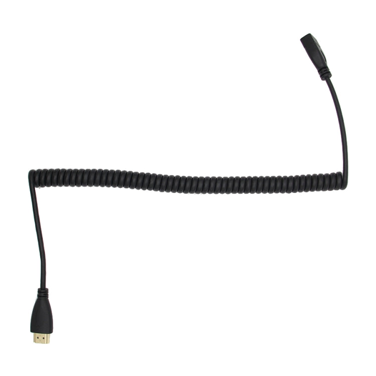 Спиральный кабель-адаптер HDMI (штекер HDMI) – HDMI (женский) с выдвижным коннектором. Спиральный кабель растягивается до 2,4 м.