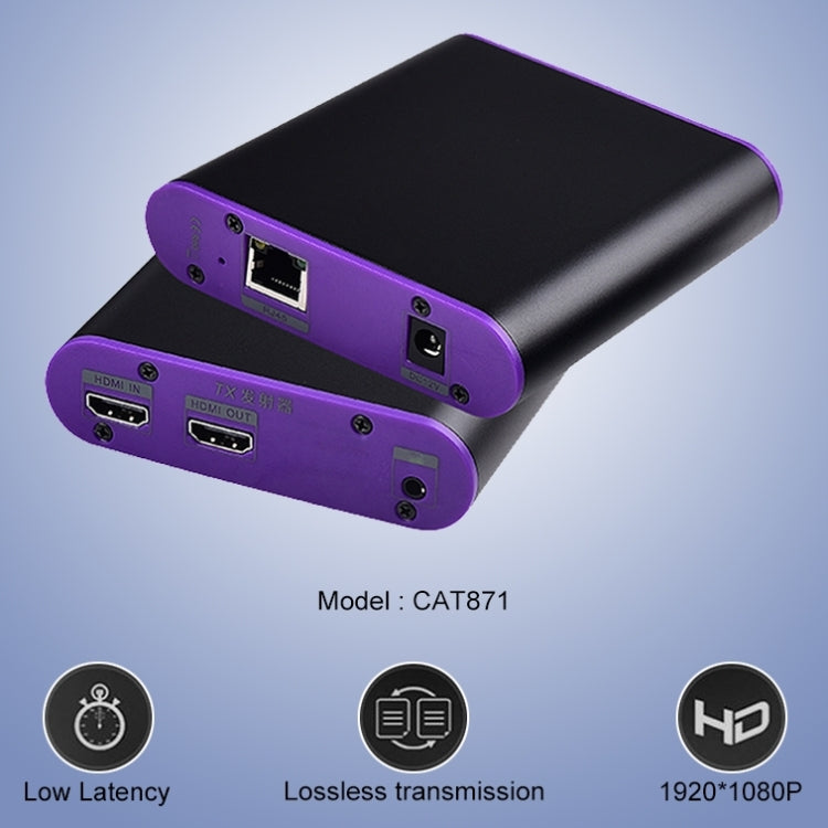 Удлинитель HDMI CAT871 (приемник и передатчик) по кабелю CAT5e/CAT6 с ИК-подсветкой, дальность передачи: 120 м