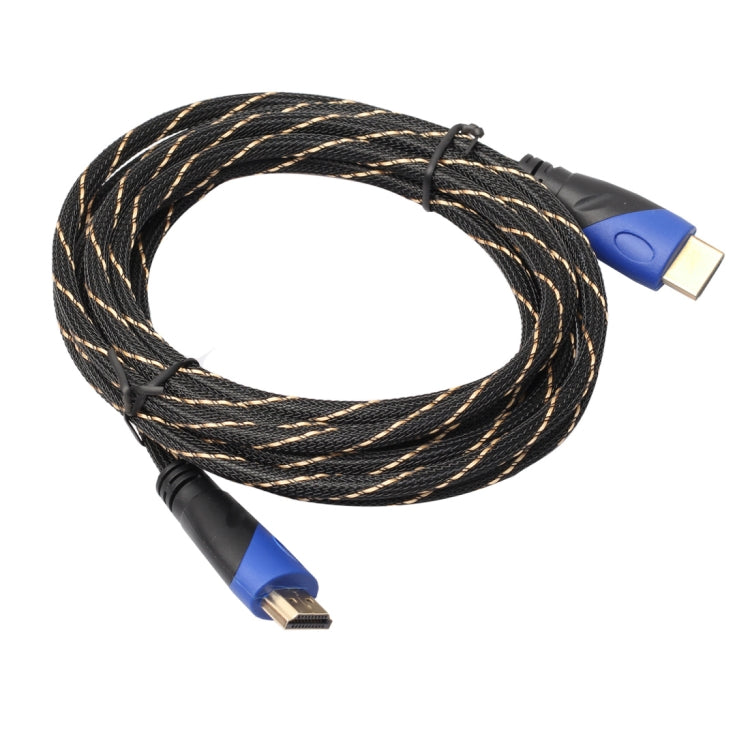Кабель-адаптер HDMI 1.4 версии 1080P плетеный, сине-черный, с разъемом HDMI-штекер - HDMI-штекер, аудио- и видеоразъем, 5 м