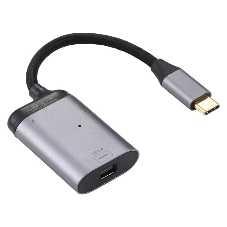 4K USB-C / Type-C uz Mini DisplayPort 1.4 + PD datu sinhronizācijas adaptera kabelis