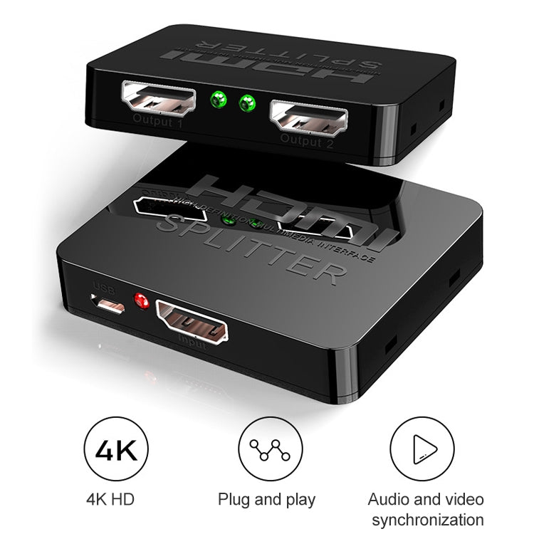 1x2 Mini HDMI-усилитель-разветвитель, поддержка 3D и 4K x 2K