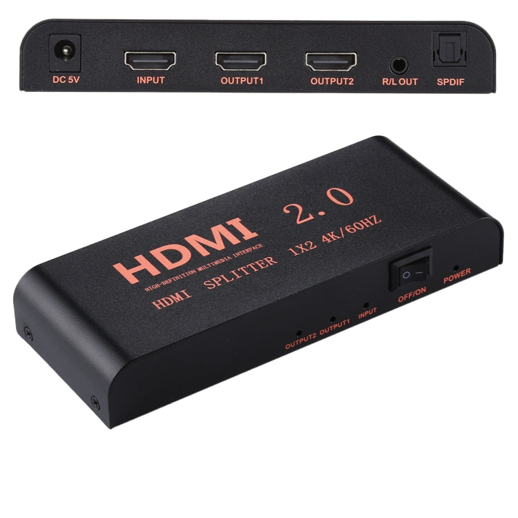 Разветвитель HDMI 2.0 4K/60 Гц CY-041 1X2, вилка ЕС