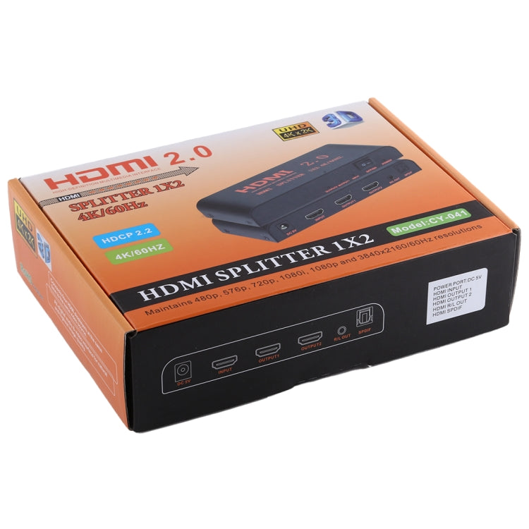 Разветвитель HDMI 2.0 4K/60 Гц CY-041 1X2, вилка ЕС