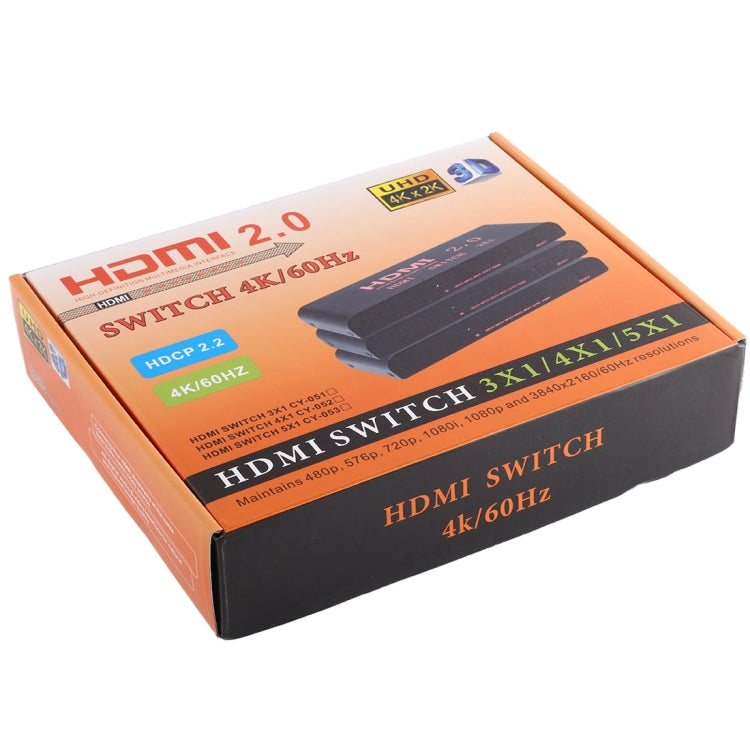 Коммутатор HDMI 2.0 4X1 4K/60 Гц с пультом ДУ, вилка ЕС
