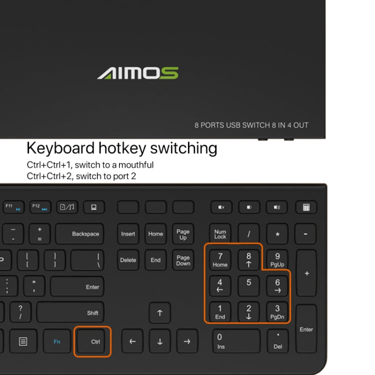 AIMOS AM-KM804 USB-переключатель на 8 входов и 4 выхода