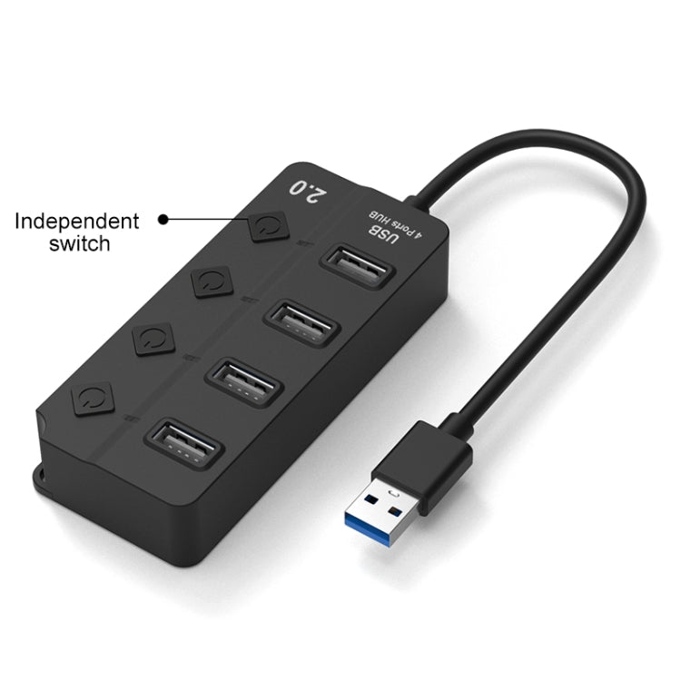 Разветвитель-удлинитель Onten 5301 USB 3.0 (папа) на 4 USB 2.0 (мама) с независимым переключателем