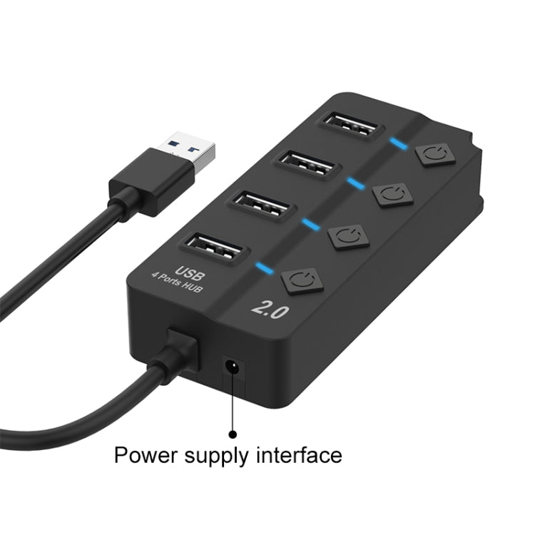 Разветвитель-удлинитель Onten 5301 USB 3.0 (папа) на 4 USB 2.0 (мама) с независимым переключателем
