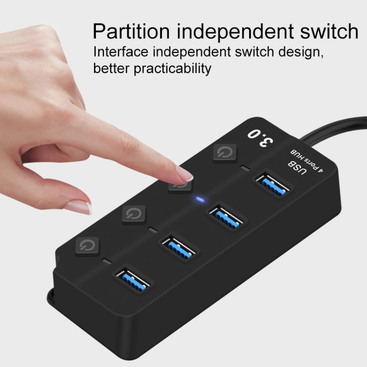 Разветвитель-удлинитель Onten 5301 USB 3.0 (папа) на 4 USB 2.0 (мама) с независимым переключателем
