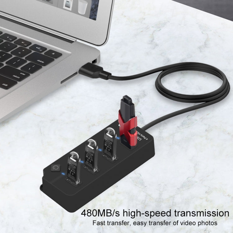 Разветвитель-удлинитель Onten 5301 USB 3.0 (папа) на 4 USB 2.0 (мама) с независимым переключателем