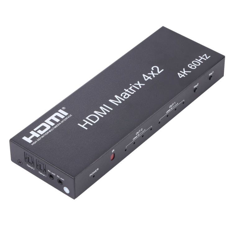 Матричный коммутатор/разветвитель HDMI 4x2 с пультом дистанционного управления, поддержка ARC/MHL/4Kx2K/3D, 4 порта HDMI на входе, 2 порта HDMI на выходе