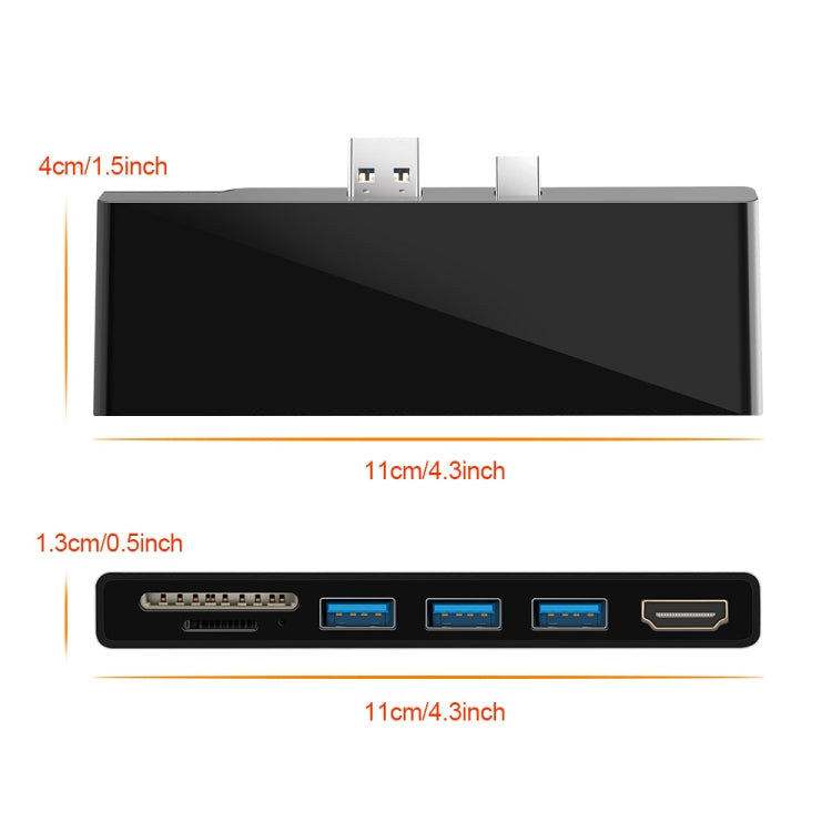 ROCKETEK SK-S5H 3 x USB 3.0 + HDMI + устройство чтения карт памяти SD/TF 4K HDMI адаптер