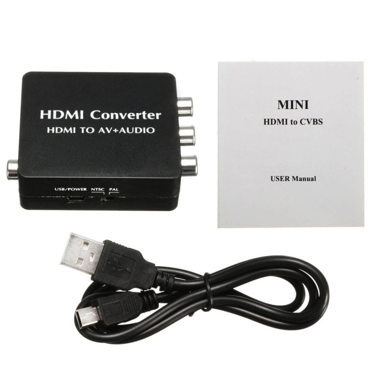 Аудиоконвертер HDMI в AV с поддержкой коаксиального аудиосигнала SPDIF, композитного видеосигнала NTSC PAL, адаптера HDMI в 3RCA для телевизора/ПК/PS3/Blue-ray DVD