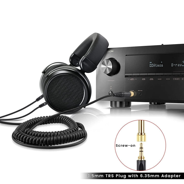 ZS0227 Двойной пружинный аудиокабель для наушников 3,5 мм для Denon AH-D7100 7200 D600 D9200 5200