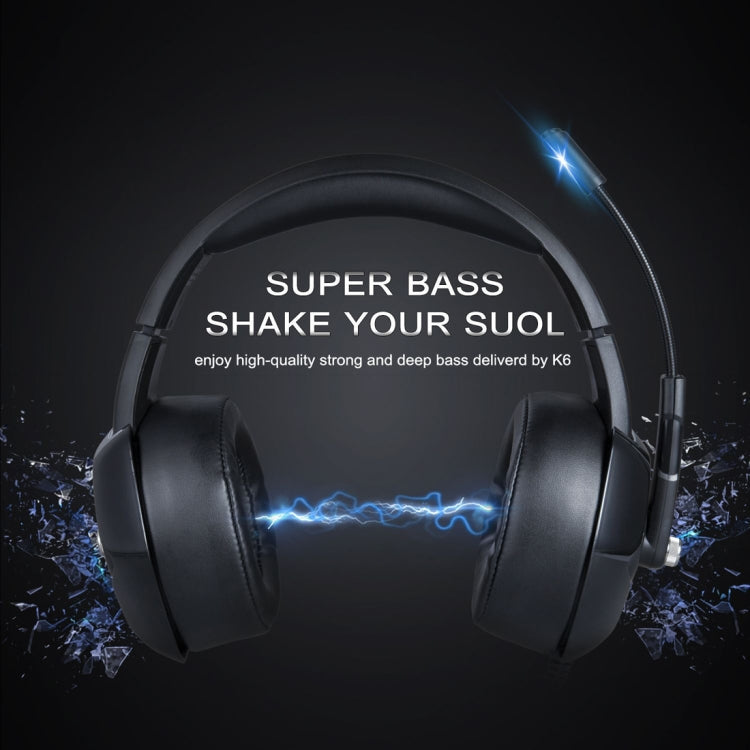ONIKUMA K6 austiņas ar mikrofonu, RGB apgaismojumu un basu, stereo telpisko skaņu un aiz ausīm