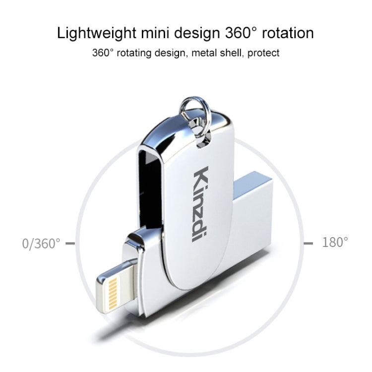 USB-флеш-накопитель Kinzdi 32 ГБ + 8-контактный интерфейс Metal Twister Flash U Disk