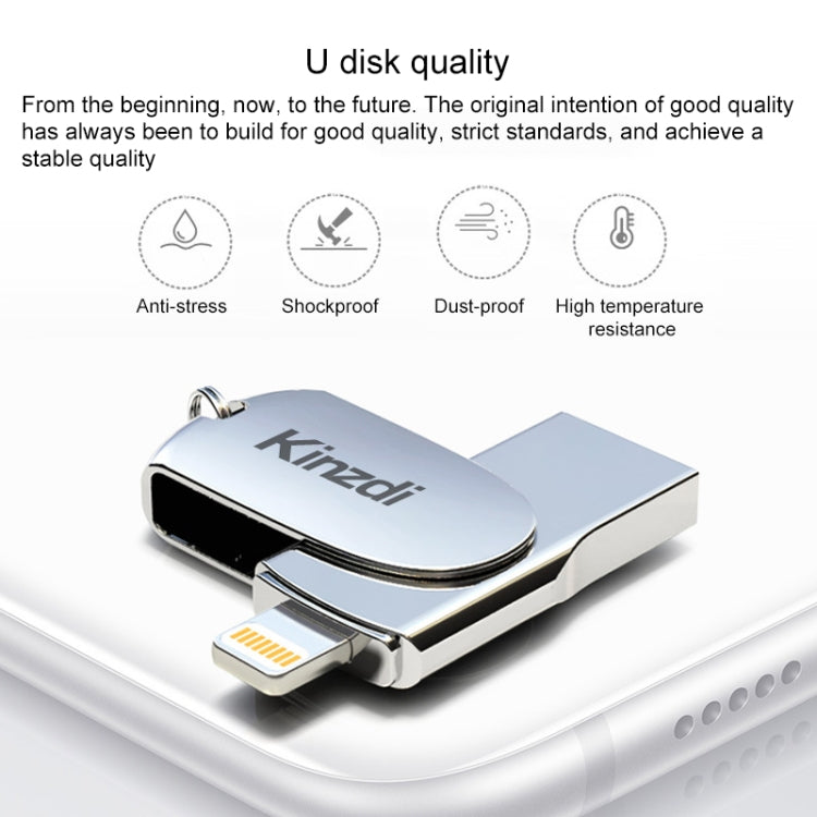 USB-флеш-накопитель Kinzdi 32 ГБ + 8-контактный интерфейс Metal Twister Flash U Disk