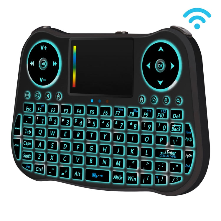 Беспроводная мини-клавиатура Air Mouse MT08 2,4 ГГц с цветной подсветкой, сенсорной панелью и управлением мультимедиа для ПК и телевизора