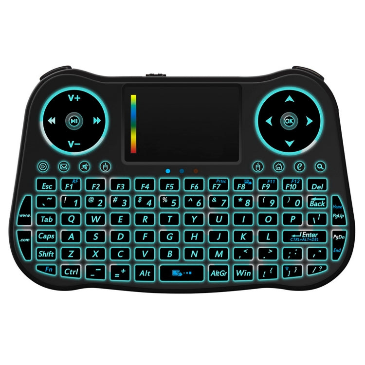 Беспроводная мини-клавиатура Air Mouse MT08 2,4 ГГц с цветной подсветкой, сенсорной панелью и управлением мультимедиа для ПК и телевизора