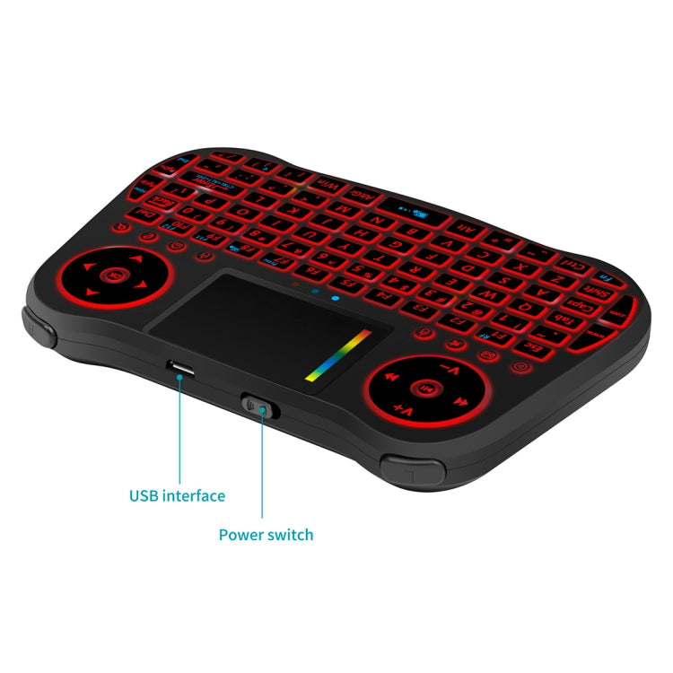 Беспроводная мини-клавиатура Air Mouse MT08 2,4 ГГц с цветной подсветкой, сенсорной панелью и управлением мультимедиа для ПК и телевизора