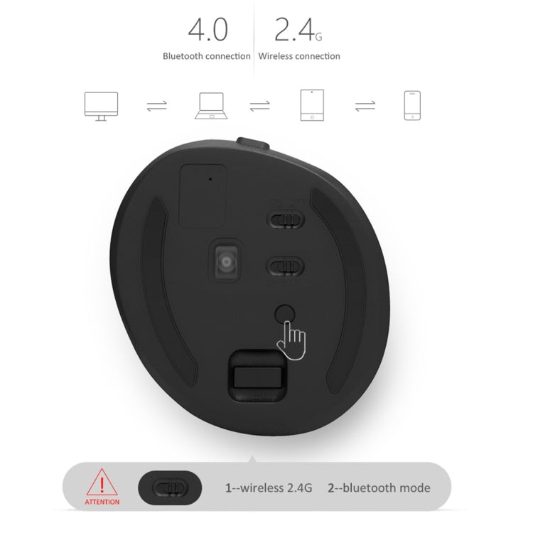 DELUX M618 Mini 2.4G беспроводная 2400 точек на дюйм USB перезаряжаемая эргономичная вертикальная мышь