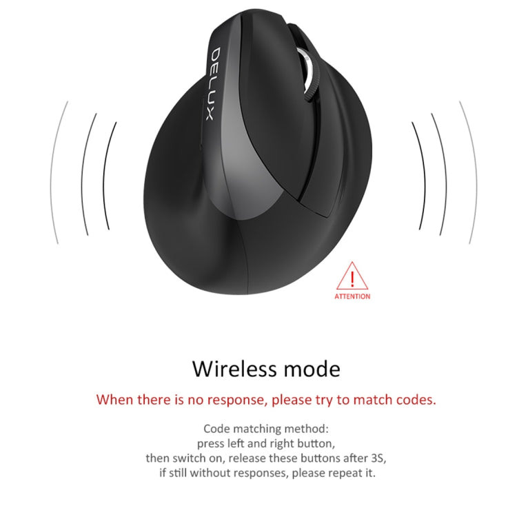 DELUX M618 Mini 2.4G беспроводная 2400 точек на дюйм USB перезаряжаемая эргономичная вертикальная мышь