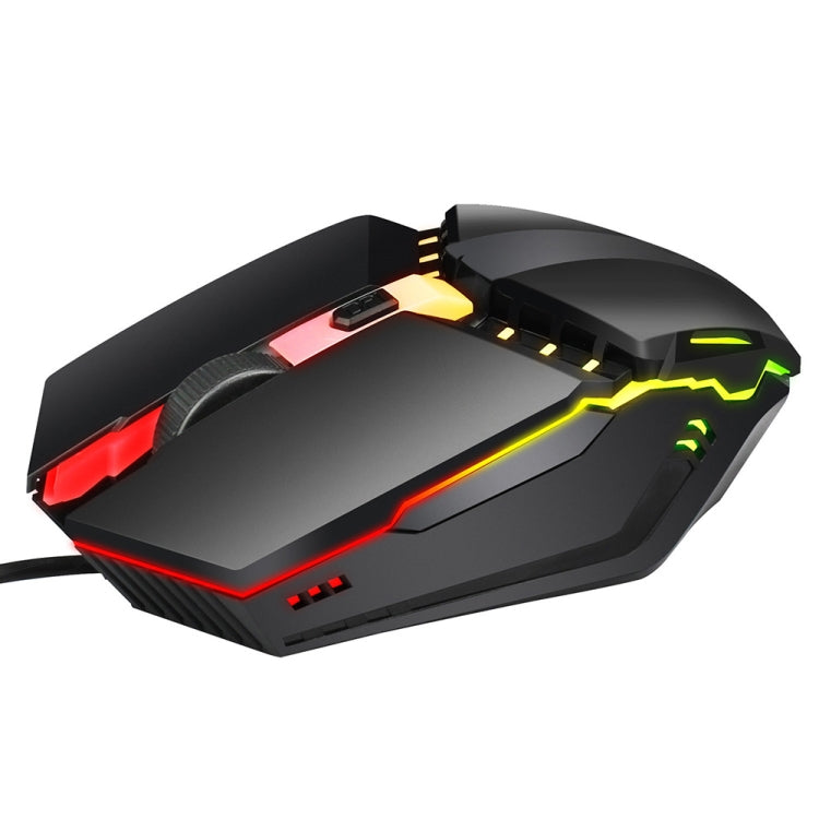 Проводная игровая мышь HXSJ S200 USB2.0 с разрешением 1600 точек на дюйм, регулируемая, с 4 клавишами, цветная, светящаяся, длина: 1,5 м