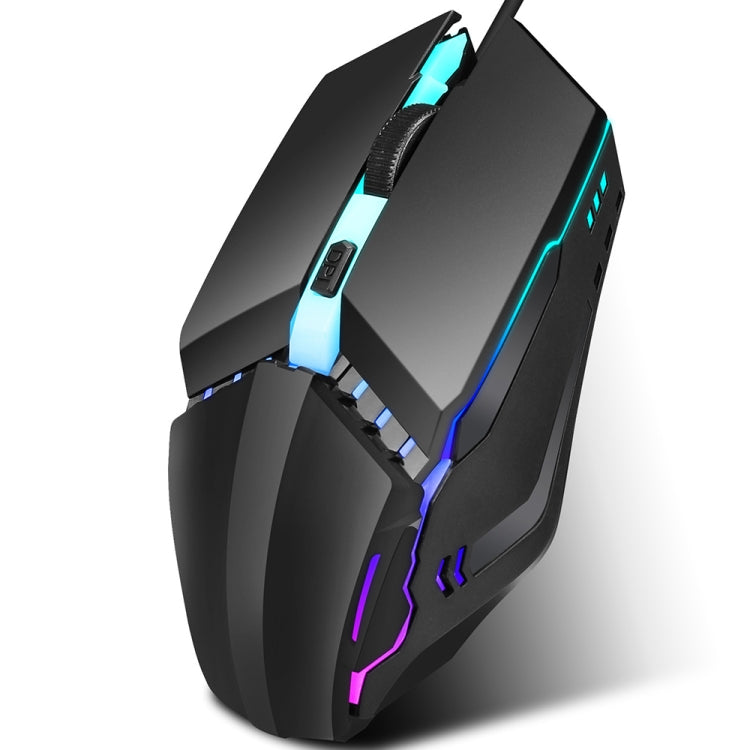 Проводная игровая мышь HXSJ S200 USB2.0 с разрешением 1600 точек на дюйм, регулируемая, с 4 клавишами, цветная, светящаяся, длина: 1,5 м