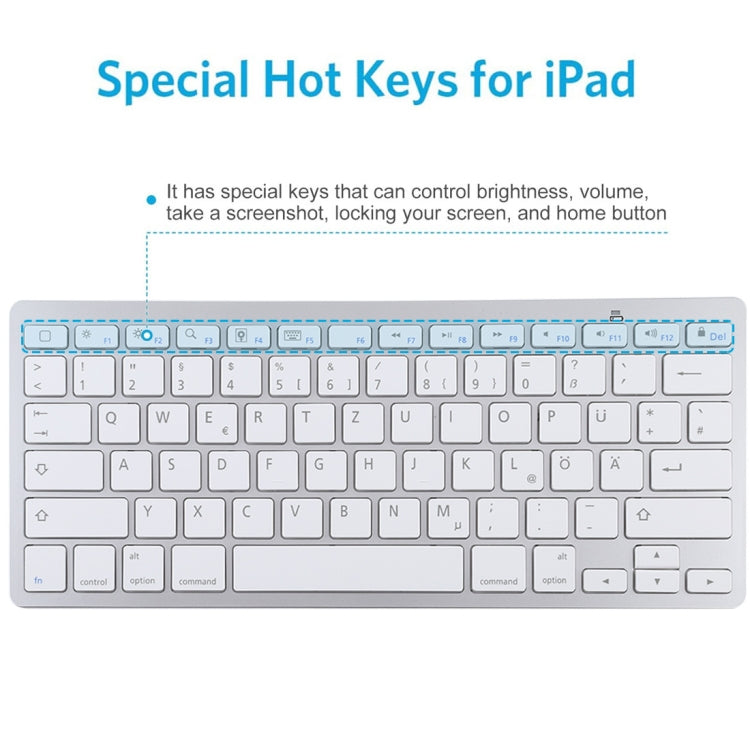 WB-8022 Ultra-thin Wireless Bluetooth Keyboard, German Keys