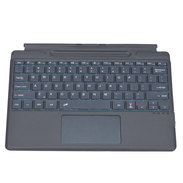 Чехол-клавиатура Bluetooth с цветной подсветкой и слотом для стилуса для планшета Microsoft Surface Pro 8 из кожи