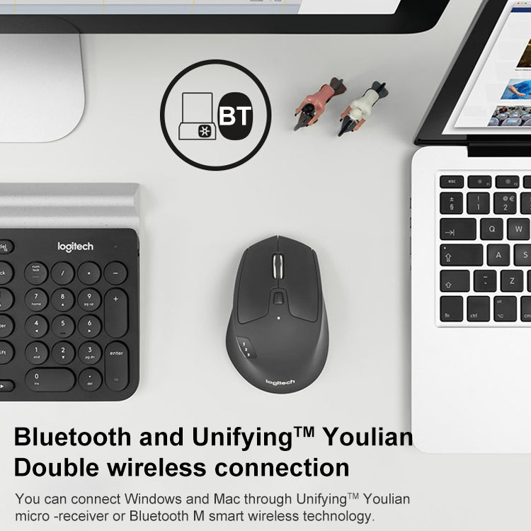 Logitech M720 bezvadu Bluetooth pele ar 1000DPI, 2,4 GHz, daudzrežīmu,