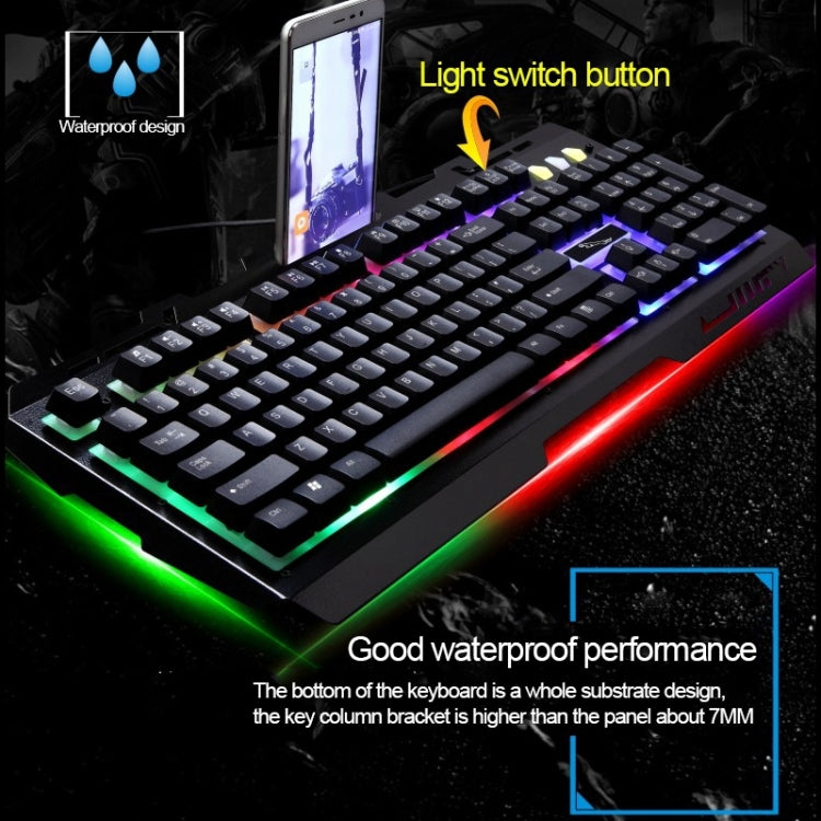 Chasing Leopard G700 USB RGB Backlight Wired Optical Gaming Mouse and Keyboard Set, Keyboard Cable Length: 1.35m, Mouse Cable Length: 1.3m