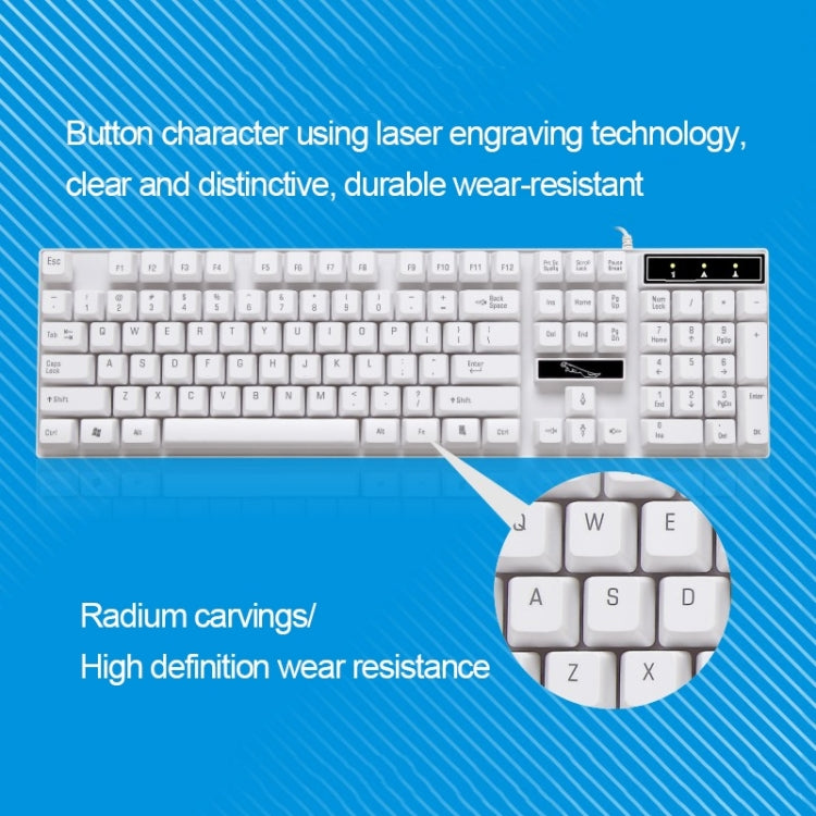 Chasing Leopard Q17 104 Keys USB Wired Suspension Gaming Office Keyboard + Wired Symmetrical Mouse Set, Keyboard Cable Length: 1.4m, Mouse Cable Length: 1.3m
